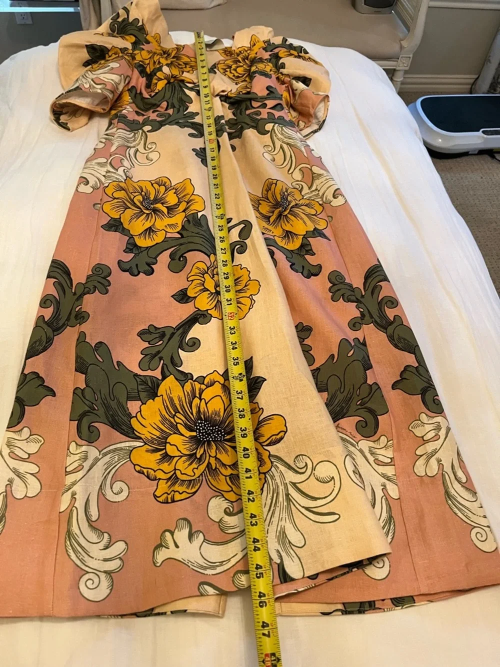 NWT FARM Rio Linen Floral Midi Dress - Picture 6 of 8